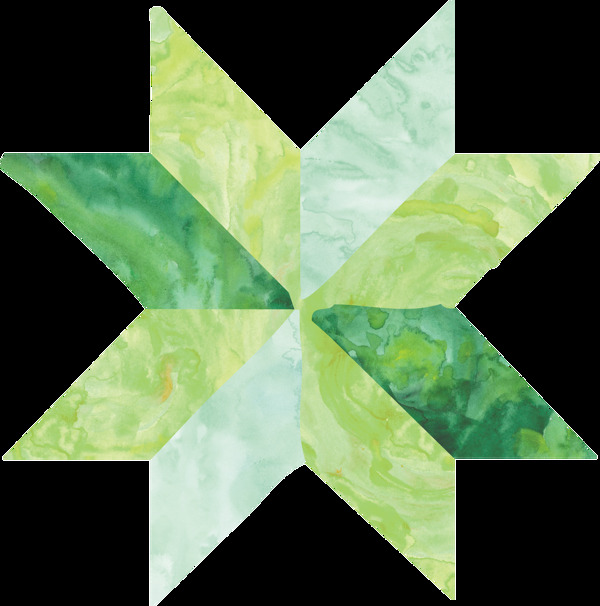 绿色菱形花装饰素材