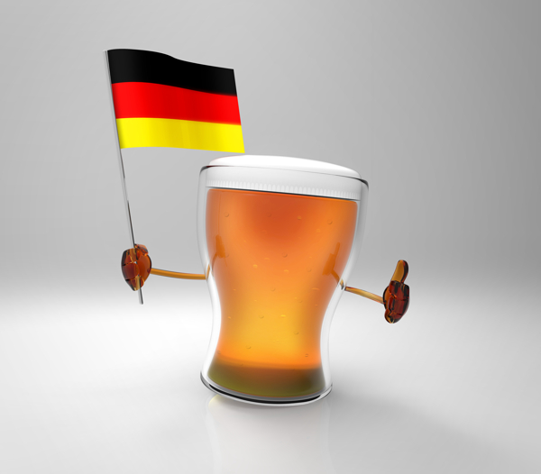 德国国旗与啤酒