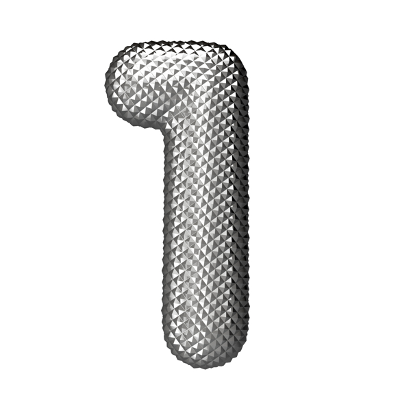 立体银色数字1图片