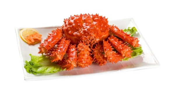 一份海鲜螃蟹水果盘子素材