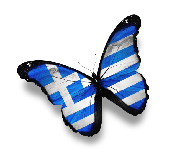 希腊国旗蝴蝶图片