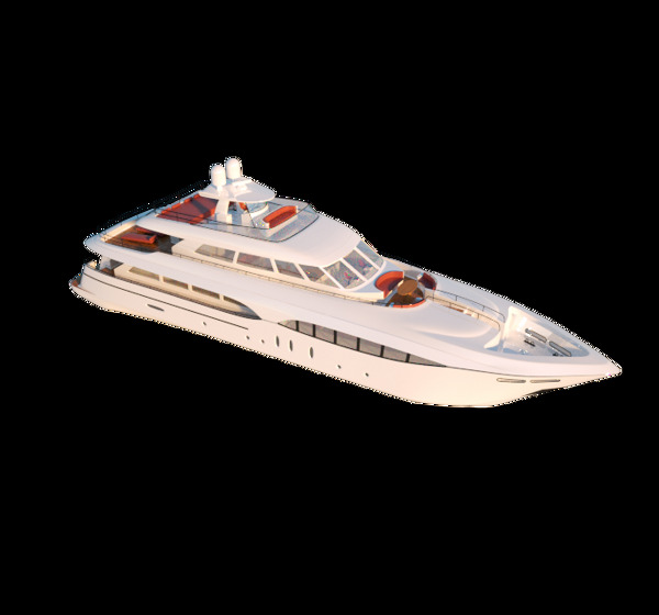 C4D小游艇高精度模型