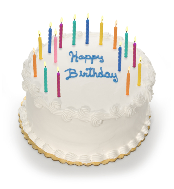 生日蛋糕上的彩色蜡烛图片
