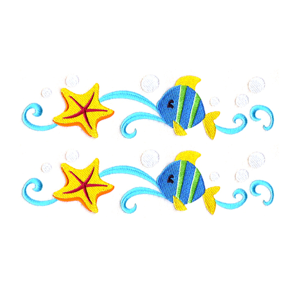 绣花花边海洋生物鱼海星免费素材