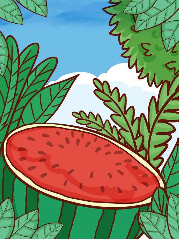 夏季西瓜水果背景