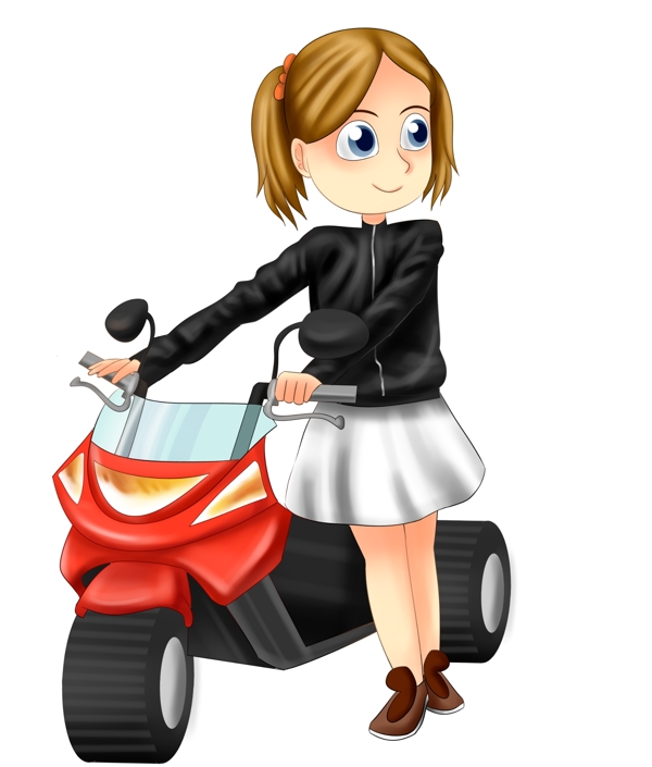 骑摩托车女孩