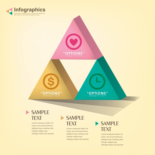 立体三角形信息图表图片