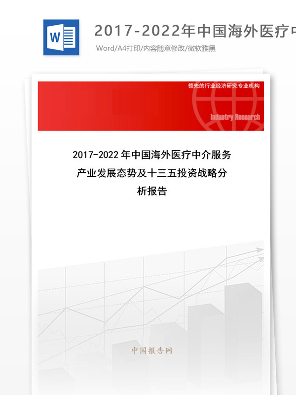 20172022年中国海外医疗中介服务产业发展态势及十三五投资战略分析报告目录