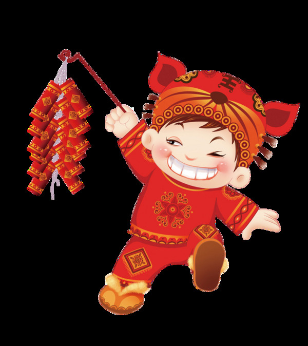 喜庆中式舞狮习俗元素