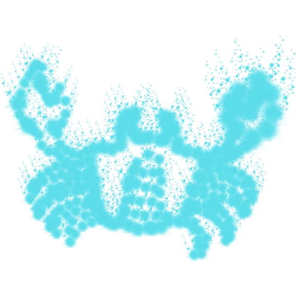 清新手绘蓝色螃蟹装饰元素
