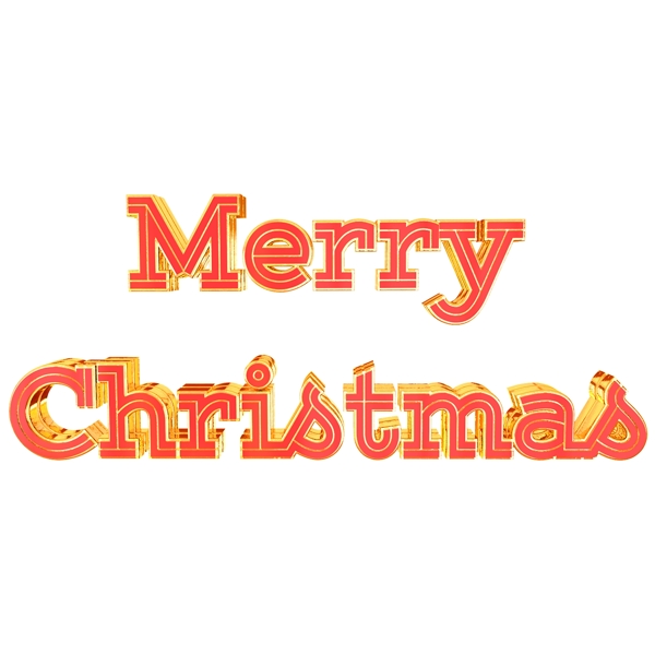 圣诞节MerryChristmas立体C4D艺术字