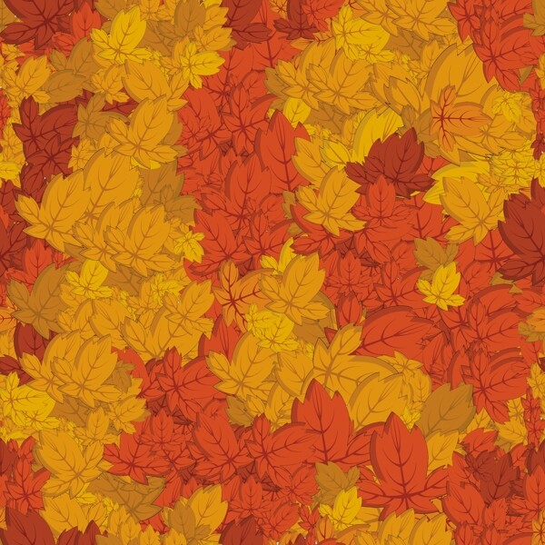 秋天树叶无缝背景