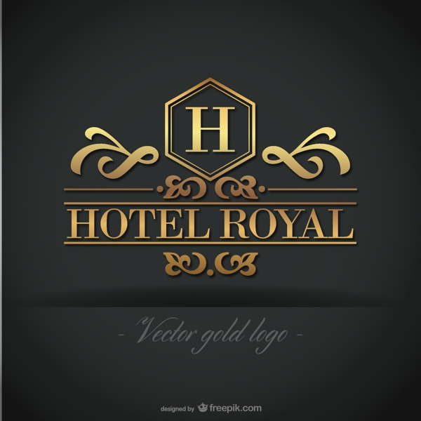 金色的皇家酒店的标志
