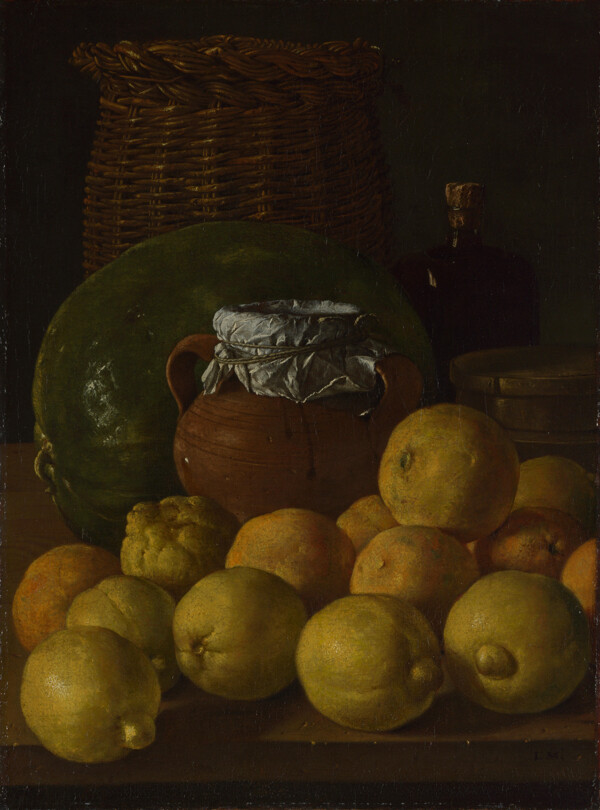 柠檬与西瓜油画写生图片