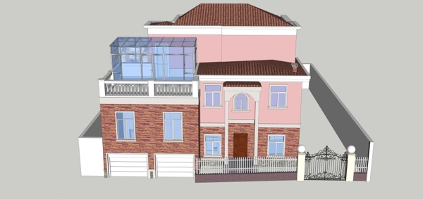 别墅外立面sketchup效果图