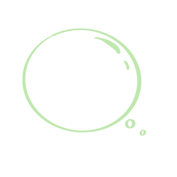 手绘对话框绿色圆形