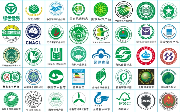 国家认证标志大全绿色标志免检标识图片素材国家认证标志矢量认证标志AI