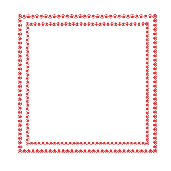 正方形大红边框装饰