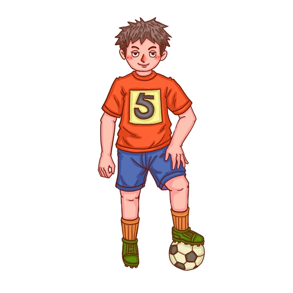 卡通比赛青年人物足球比赛