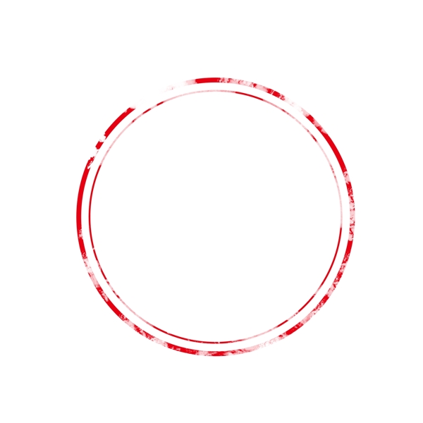 红色传统圆形印章边框可商用印章元素