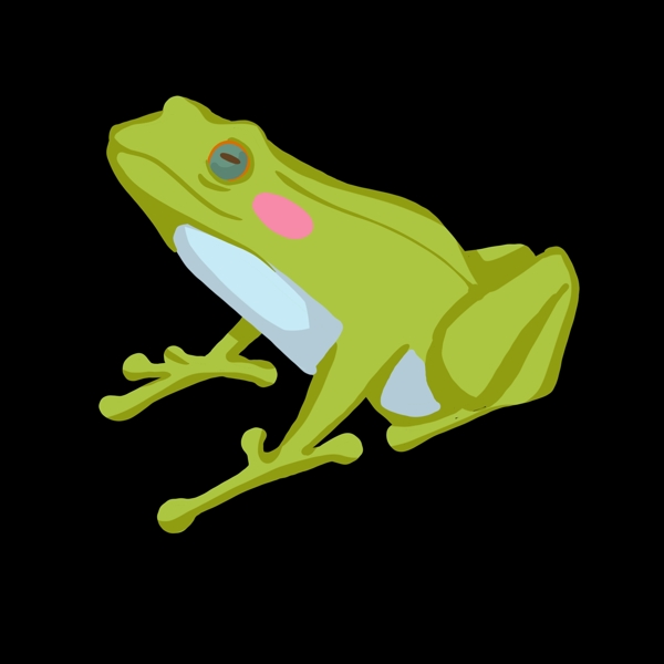 抬头的绿色青蛙