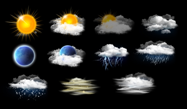 天气预报图形图标PSD设计素材