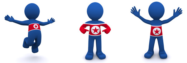 3D人物质感与朝鲜国旗