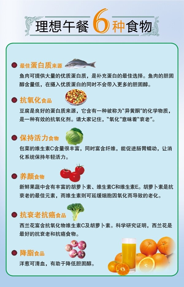 理想午餐6种食物图片