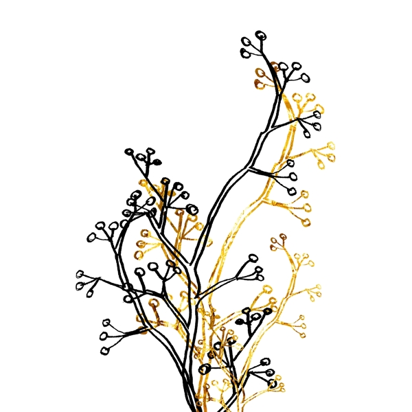 金色花朵装饰元素图片