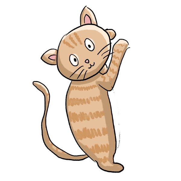 可爱猫咪手绘插画psd