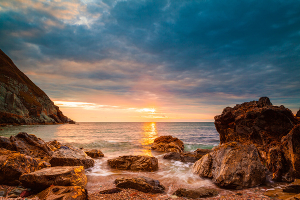 黄昏大海夕阳落日风景图片