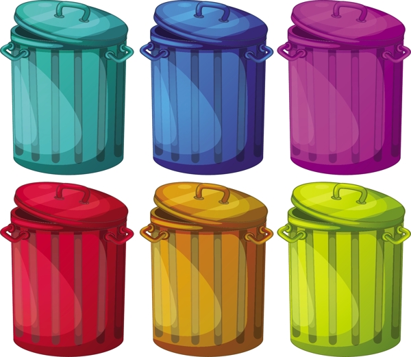 彩色垃圾桶图案