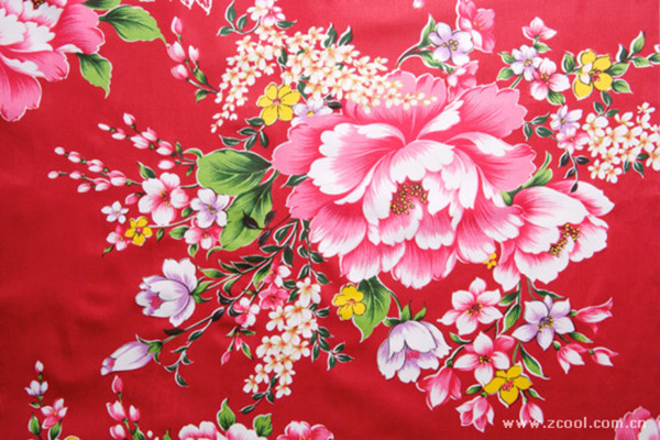 牡丹花开中式布料背景图片