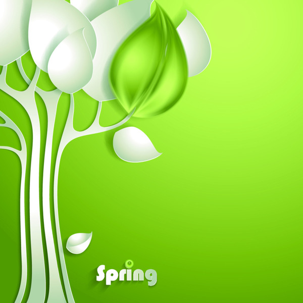 常见绿色背景和春天风景矢量素材