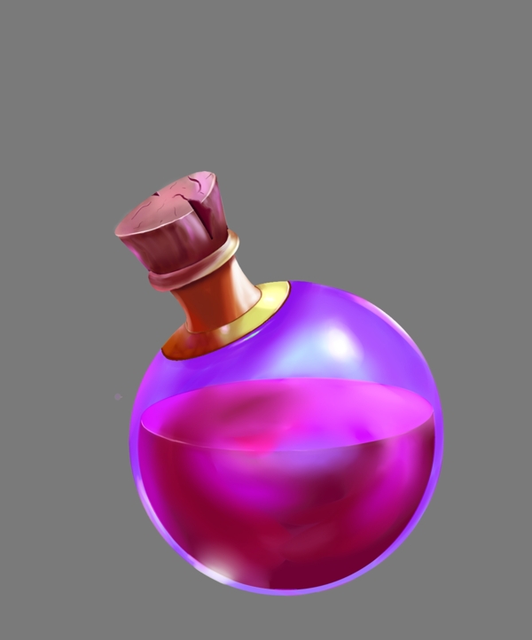 紫色水晶瓶子PSD分层素材