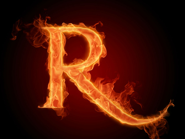 字母r火焰效果创意组合