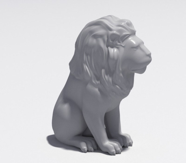 MAX雕刻石狮3D模型