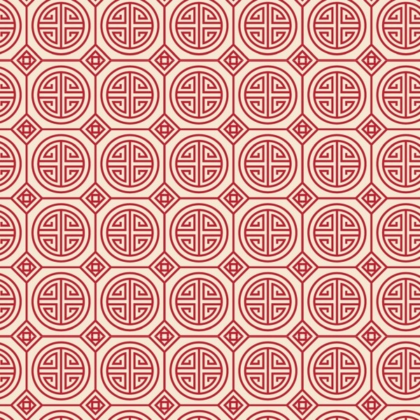 红色矢量中式元素花纹纹饰
