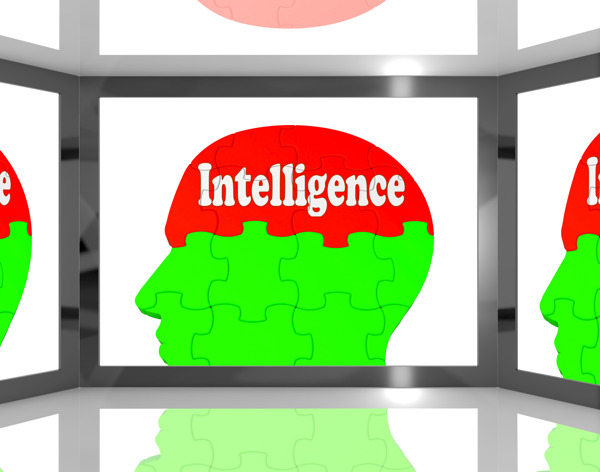 在屏幕上显示的人类知识的大脑智力