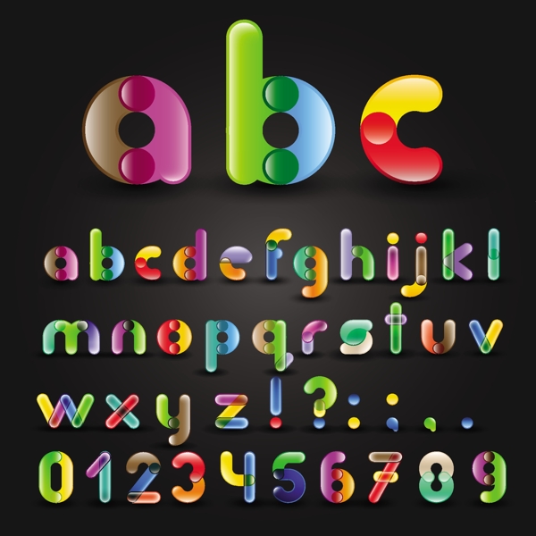 色彩拼接26个字母