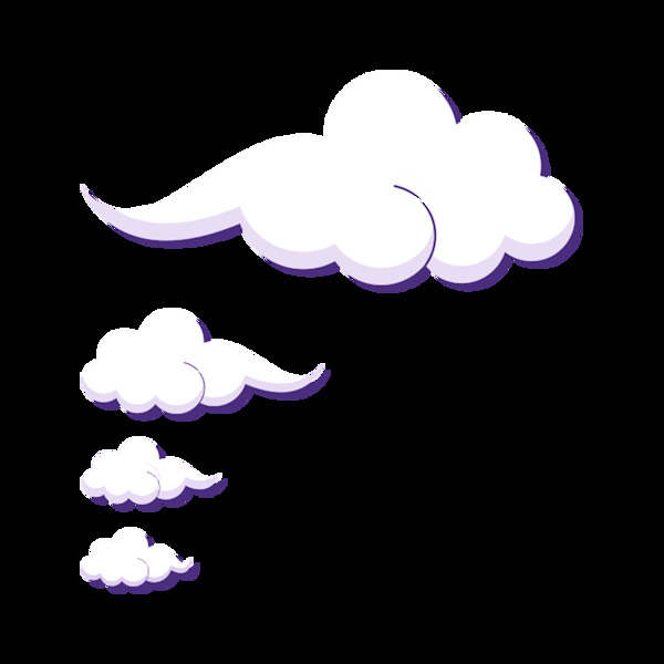 卡通白色云朵元素