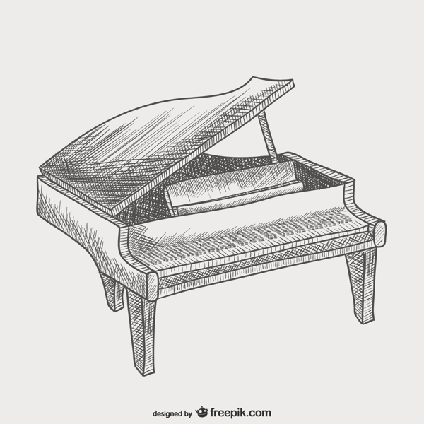 钢琴绘制矢量