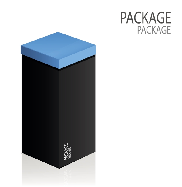 蓝色包装盒设计素材