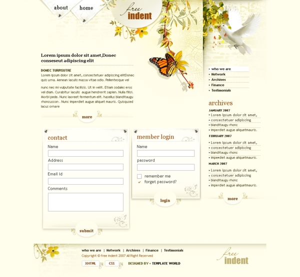 欧美古典风格网页模版PSD素材网页素材网站