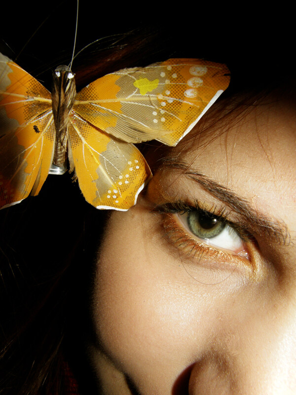 蝴蝶与女性眼部图片