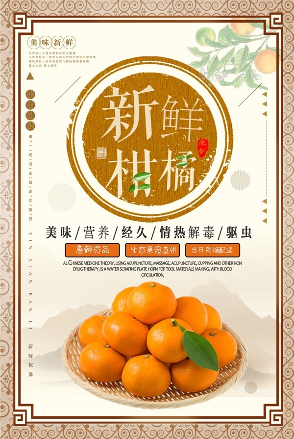 柑橘橙子宣传海报
