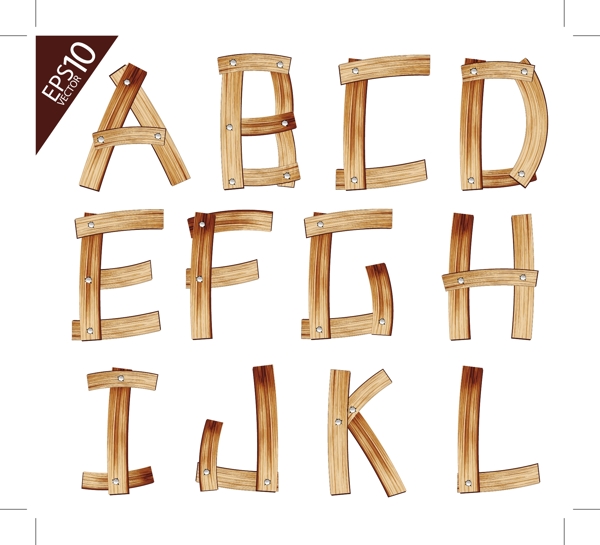 木头字体木板字体图片