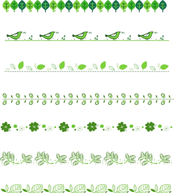 绿色植物分割线矢量元素