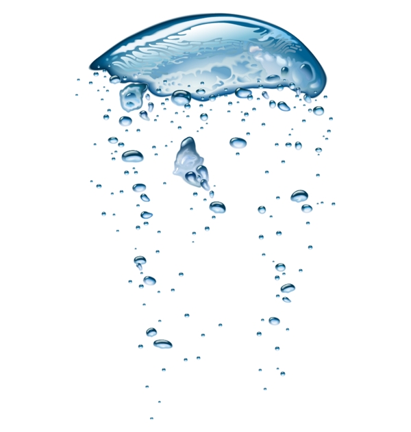 PNG透明水滴漂浮水形状液体