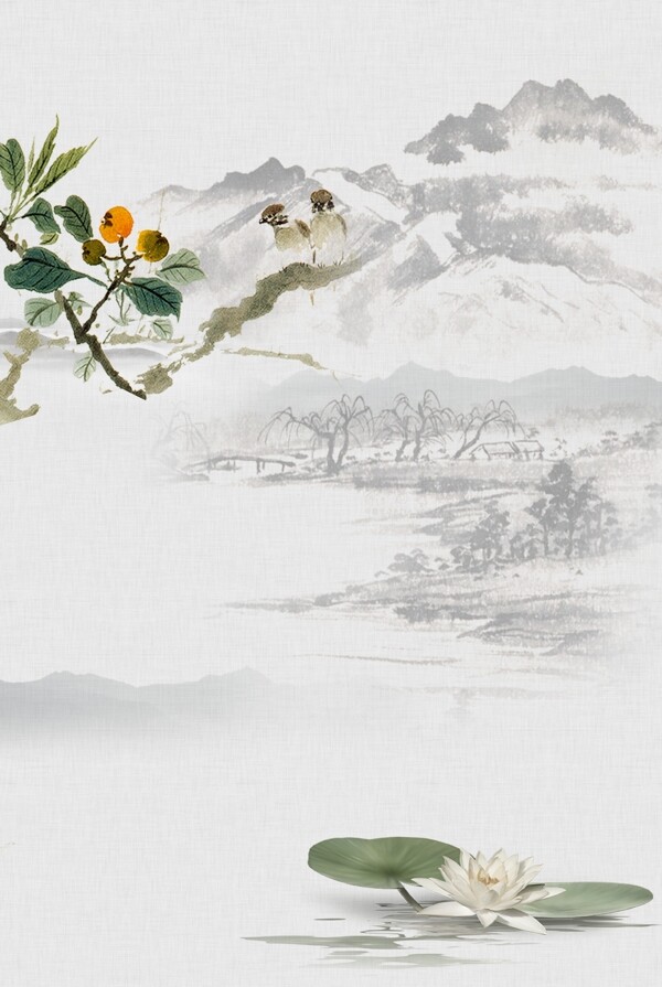复古中国风水墨背景图